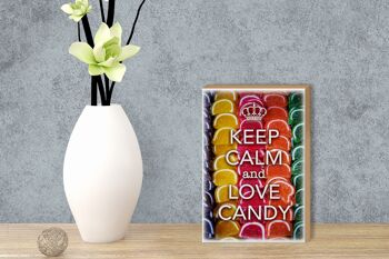 Panneau en bois disant 12x18 cm Keep Calm and love candy decoration 3