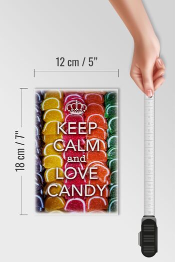 Panneau en bois disant 12x18 cm Keep Calm and love candy decoration 4