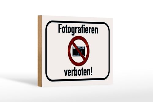Holzschild Hinweis 18x12 cm Fotografieren verboten Dekoration