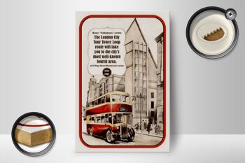 Panneau en bois indiquant 12x18 cm Décoration London City Tour 1931-1962 2