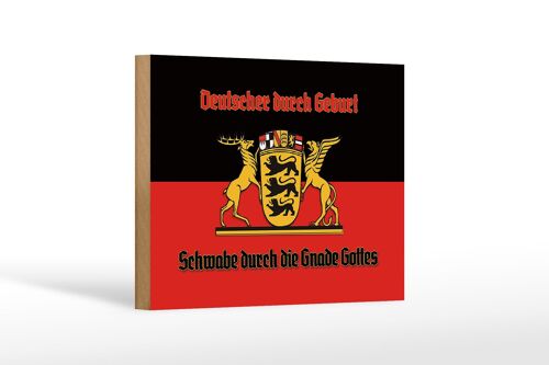 Holzschild Spruch 18x12 cm Schwabe durch die Gnade Gottes Dekoration