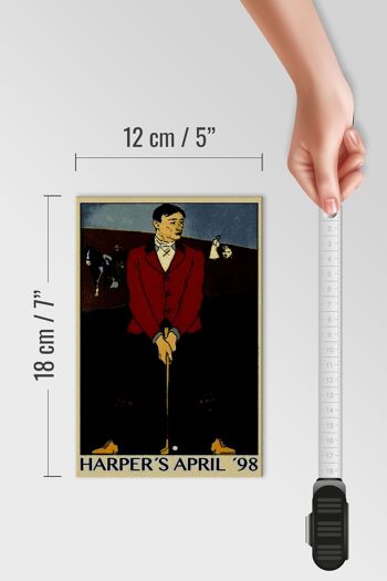 Panneau en bois golf 12x18 cm décoration Harper`s avril 98 4