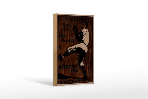 Holzschild Retro 12x18cm Pennsylvania Baseball April 8th Dekoration