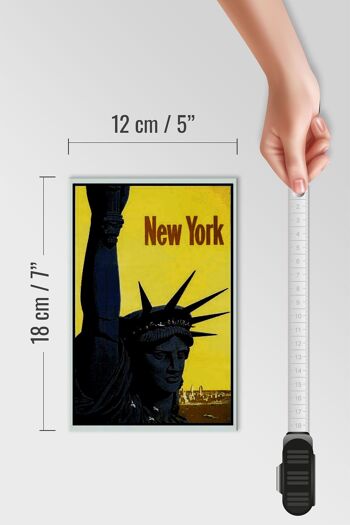 Panneau en bois rétro 12x18 cm Décoration New York Statue de la Liberté 4