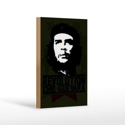 Letrero de madera retro 12x18 cm Revolución Che Guevara Cuba decoración