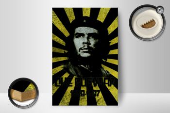 Panneau en bois rétro 12x18 cm Che Guevara 1928-1967 décoration Cuba 2