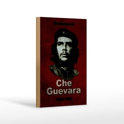 Targa in legno retrò 12x18 cm Comandante Che Guevara 1928-1967 decorazione