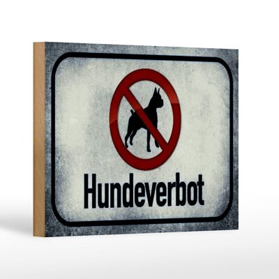 Holzschild Hinweis 18x12 cm Hund Hundeverbot Dekoration