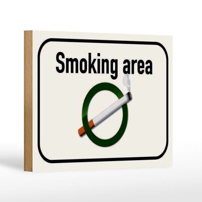 Panneau d'avertissement en bois 18x12 cm, décoration de zone fumeur