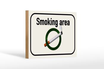 Panneau d'avertissement en bois 18x12 cm, décoration de zone fumeur 1