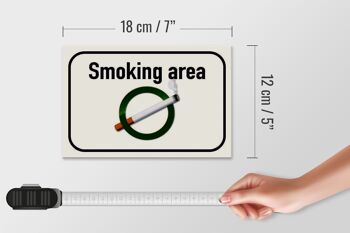 Panneau d'avertissement en bois 18x12 cm, décoration de zone fumeur 4