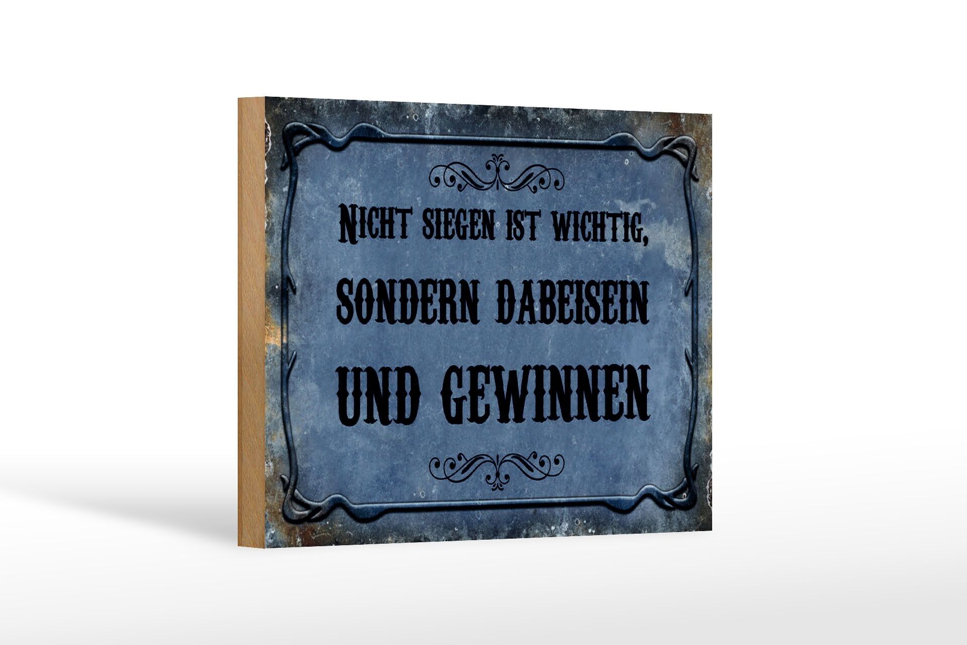 Cartello in legno con scritta 18x12 cm non vincere è importante ma decorativo