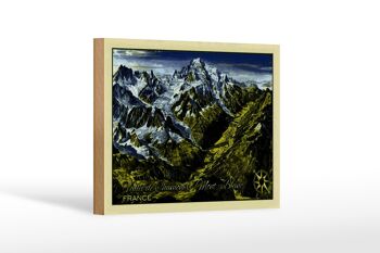 Panneau en bois France 18x12 cm décoration Vallée de Chamonix Mont Blanc 1