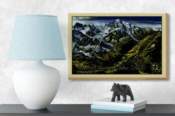 Panneau en bois France 18x12 cm décoration Vallée de Chamonix Mont Blanc 3