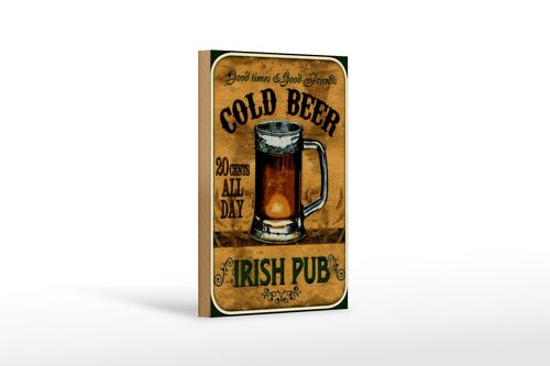 Holzschild Bier 12x18 cm Irish Pub gold beer good times Dekoration
