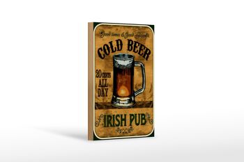 Panneau en bois bière 12x18 cm pub irlandais bière dorée décoration bons moments 1