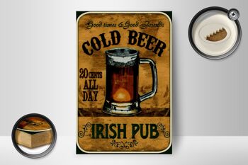 Panneau en bois bière 12x18 cm pub irlandais bière dorée décoration bons moments 2