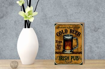 Panneau en bois bière 12x18 cm pub irlandais bière dorée décoration bons moments 3
