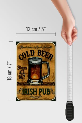 Panneau en bois bière 12x18 cm pub irlandais bière dorée décoration bons moments 4