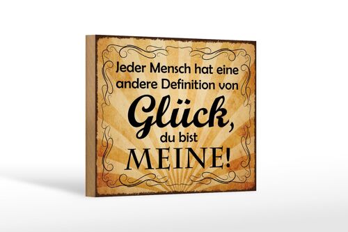 Holzschild Spruch 18x12 cm Definition Glück du bist meine Dekoration