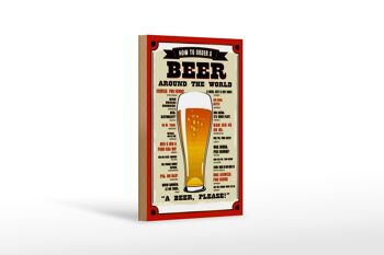 Panneau en bois bière 12x18 cm Bière autour du monde bière please décoration 1
