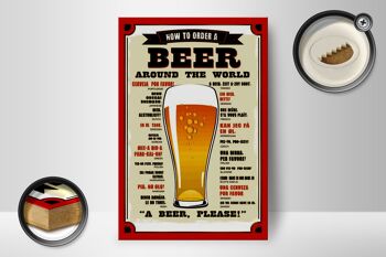 Panneau en bois bière 12x18 cm Bière autour du monde bière please décoration 2