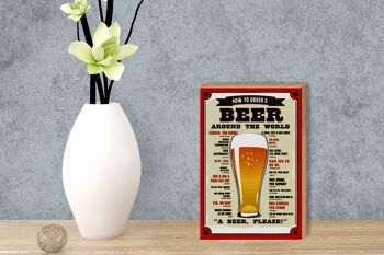 Panneau en bois bière 12x18 cm Bière autour du monde bière please décoration 3