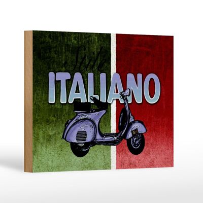 Cartello in legno ciclomotore 18x12 cm Stile Italiano Decorazione scooter Italia