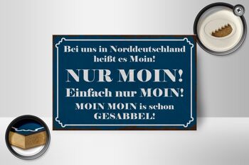Panneau en bois indiquant 18x12 cm Allemagne du Nord signifie décoration NUR MOIN 2