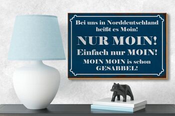 Panneau en bois indiquant 18x12 cm Allemagne du Nord signifie décoration NUR MOIN 3