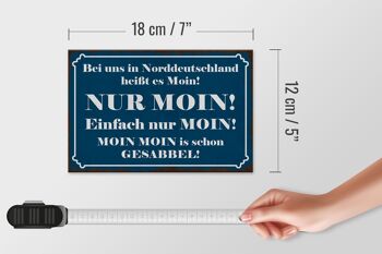 Panneau en bois indiquant 18x12 cm Allemagne du Nord signifie décoration NUR MOIN 4