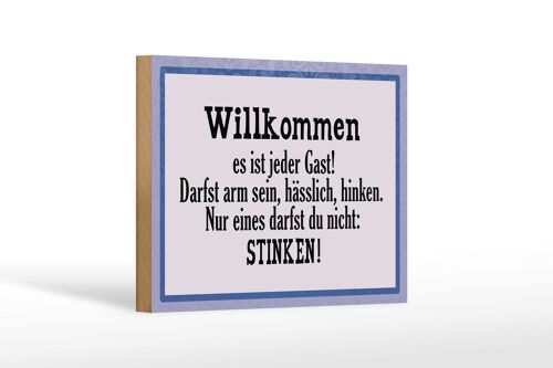 Holzschild Spruch 18x12 cm Willkommen es ist jeder Gast Dekoration