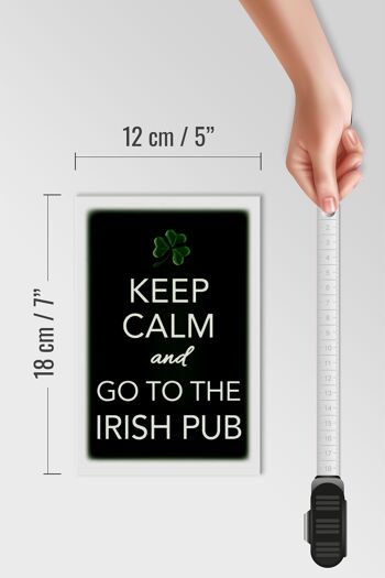 Panneau en bois disant 12x18 cm Décoration Keep calm and go to Irish pub 4