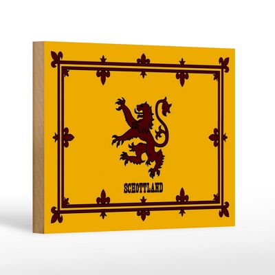 Wooden sign flag 18x12 cm Scotland royal coat of arms decoration