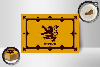 Drapeau en bois 18x12 cm, décoration des armoiries royales d'Écosse 2
