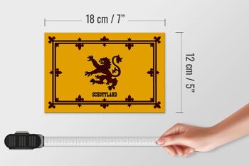 Drapeau en bois 18x12 cm, décoration des armoiries royales d'Écosse 4