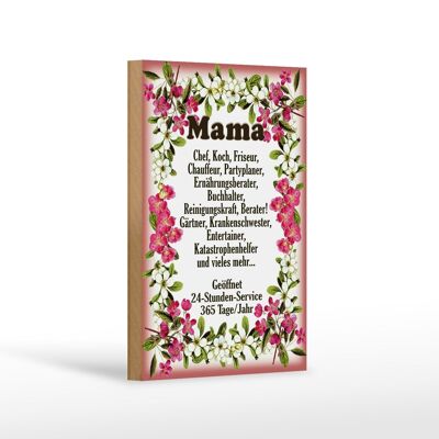 Holzschild Spruch 12x18 cm Mama Chef Koch Friseur Blumen Dekoration