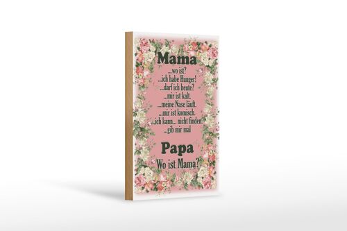 Holzschild Spruch 12x18 cm Mama ich habe Hunger ist kalt Dekoration