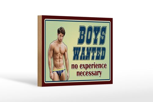 Holzschild Pinup 18x12 cm Boys wanted no experience Dekoration