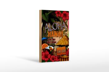 Panneau en bois Hawaii 12x18 cm Aloha Tiki Bar bons moments superbe décoration 1