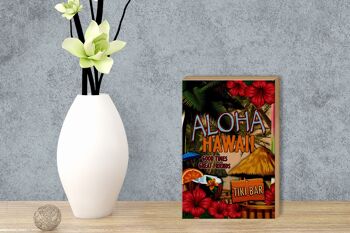 Panneau en bois Hawaii 12x18 cm Aloha Tiki Bar bons moments superbe décoration 3