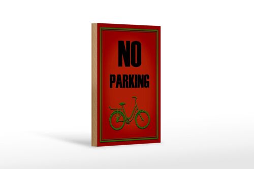 Holzschild Parken 12x18 cm Fahrrad no parking Dekoration