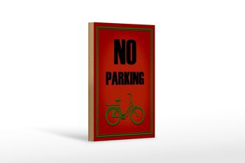 Panneau en bois parking 12x18 cm vélo pas de décoration de stationnement 1