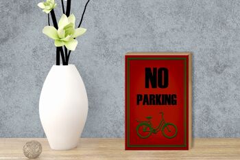 Panneau en bois parking 12x18 cm vélo pas de décoration de stationnement 3