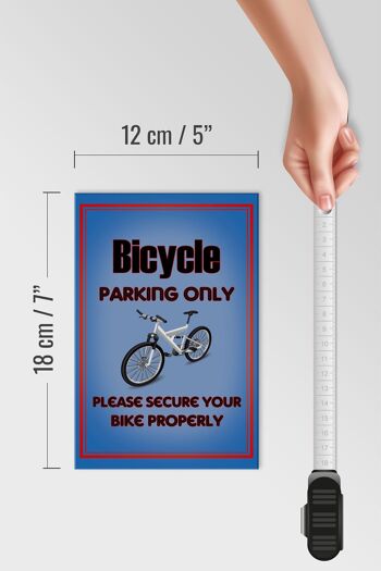 Panneau en bois parking 12x18 cm vélo parking vélo uniquement décoration 4