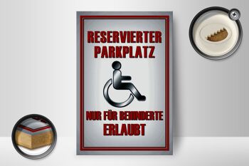 Panneau en bois Paken 12x18 cm décoration parking réservé aux personnes handicapées 2