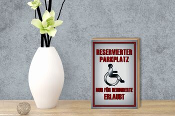 Panneau en bois Paken 12x18 cm décoration parking réservé aux personnes handicapées 3