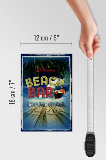 Panneau en bois indiquant 12x18 cm Wilcome Beach Bar Beer Juice décoration 4