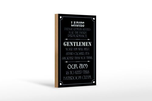 Holzschild Spruch 12x18 cm Ladies Gentlemen Badezimmer Dekoration