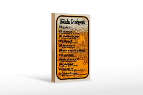 Holzschild Spruch 12x18cm Kölsche Grundgesetz Et es wie et Dekoration
